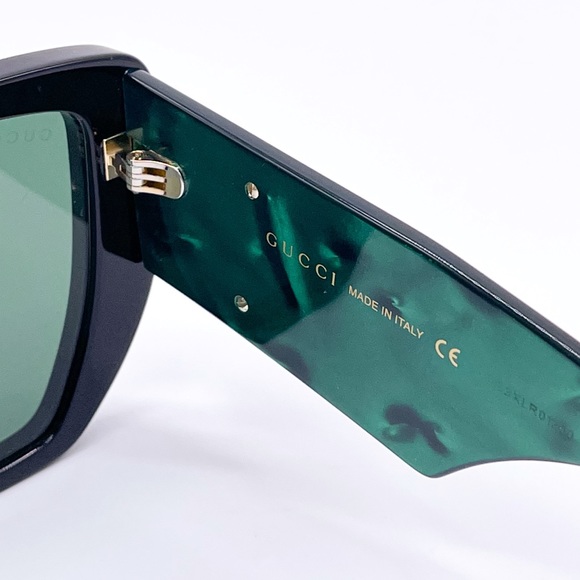 NEW GUCCI GG0956S 001 BLACK GREEN WOMEN’S GUCCI SUNGLASSES NEW COLLECTION - Picture 11 of 13